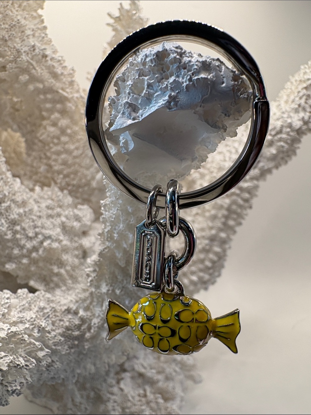 Coach Yellow Enamel Candy Charm Keyring